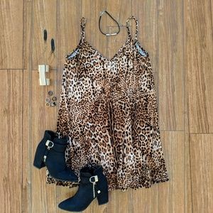 🖤Chic Cheetah Animal Print Tank Swing Dress - SM